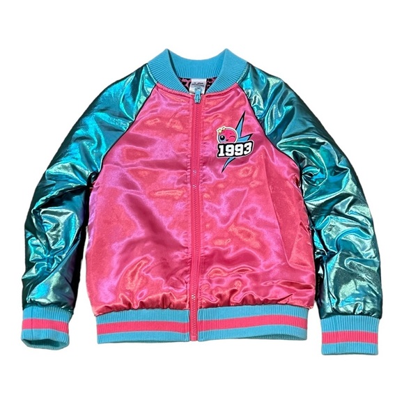 LOL SURPRISE DOLLS bomber jacket shiny pink and blue small - Picture 1 of 8